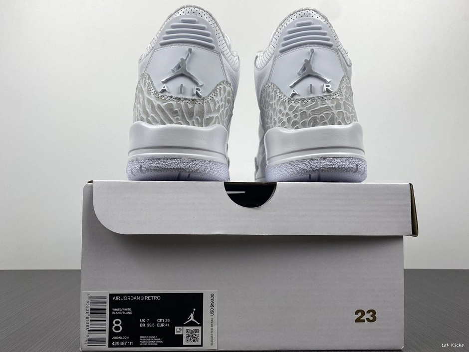 Air Jordan 'Triple  429487-111 3 Retro White' PS 0110